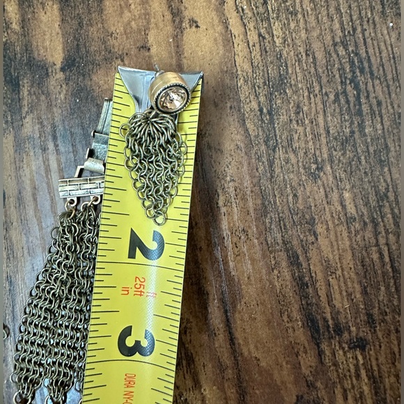 Gorgeous chain link gold jewel bracelet and earrings set - Picture 5 of 14